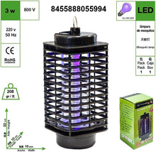 Cargar imagen en el visor de la galería, Lámpara Repelente de Mosquitos AMBE - Matamosquitos Eléctrico Recargable con Luz UV Portátil para Interiores y Exteriores 1U.
