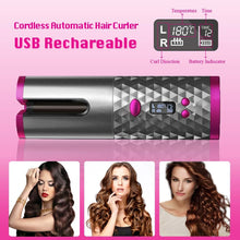 Cargar imagen en el visor de la galería, Rizador de Pelo Automático Inalámbrico - Rizador de Cerámica USB Portátil para Rizos Duraderos
