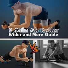 Cargar imagen en el visor de la galería, Rodillo Abdominal con Rebote Automático y Ruedas Dobles Estables - Incluye Alfombrilla para Rodillas
