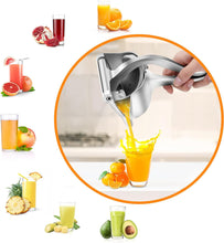 Cargar imagen en el visor de la galería, Exprimidor Manual de Frutas en Acero Inoxidable - Exprimidor de Limón y Naranja con Filtro Desmontable
