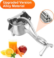 Cargar imagen en el visor de la galería, Exprimidor Manual de Frutas en Acero Inoxidable - Exprimidor de Limón y Naranja con Filtro Desmontable
