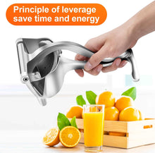 Cargar imagen en el visor de la galería, Exprimidor Manual de Frutas en Acero Inoxidable - Exprimidor de Limón y Naranja con Filtro Desmontable
