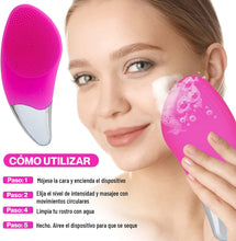 Cargar imagen en el visor de la galería, Cepillo Limpiador Facial Eléctrico - Masajeador Exfoliante de Silicona Recargable para Belleza y Cuidado de la Piel

